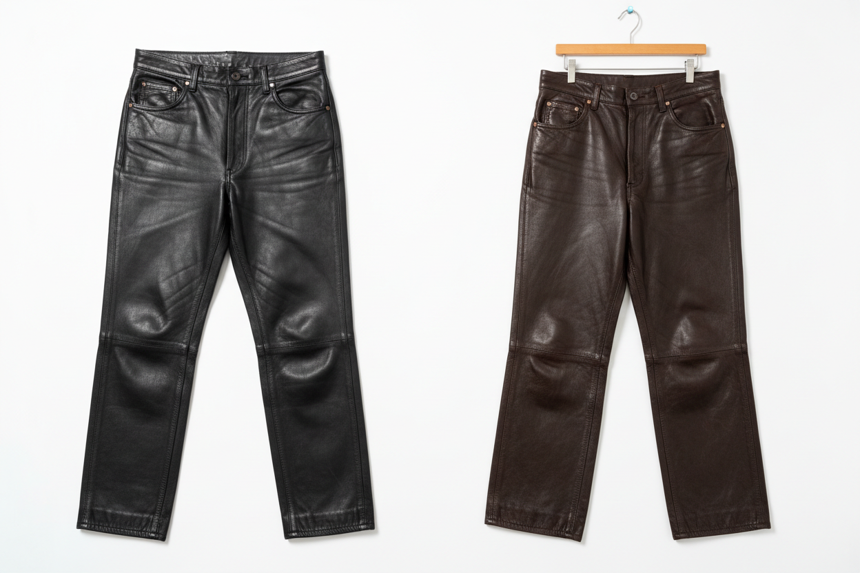 Pantalons cuir mixte
