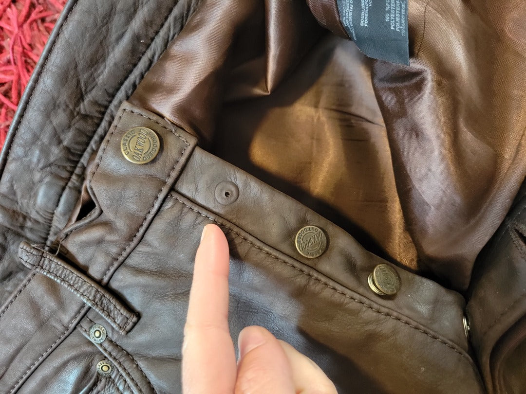 Pantalon en cuir Oakwood - 44 - Marron - Vintage