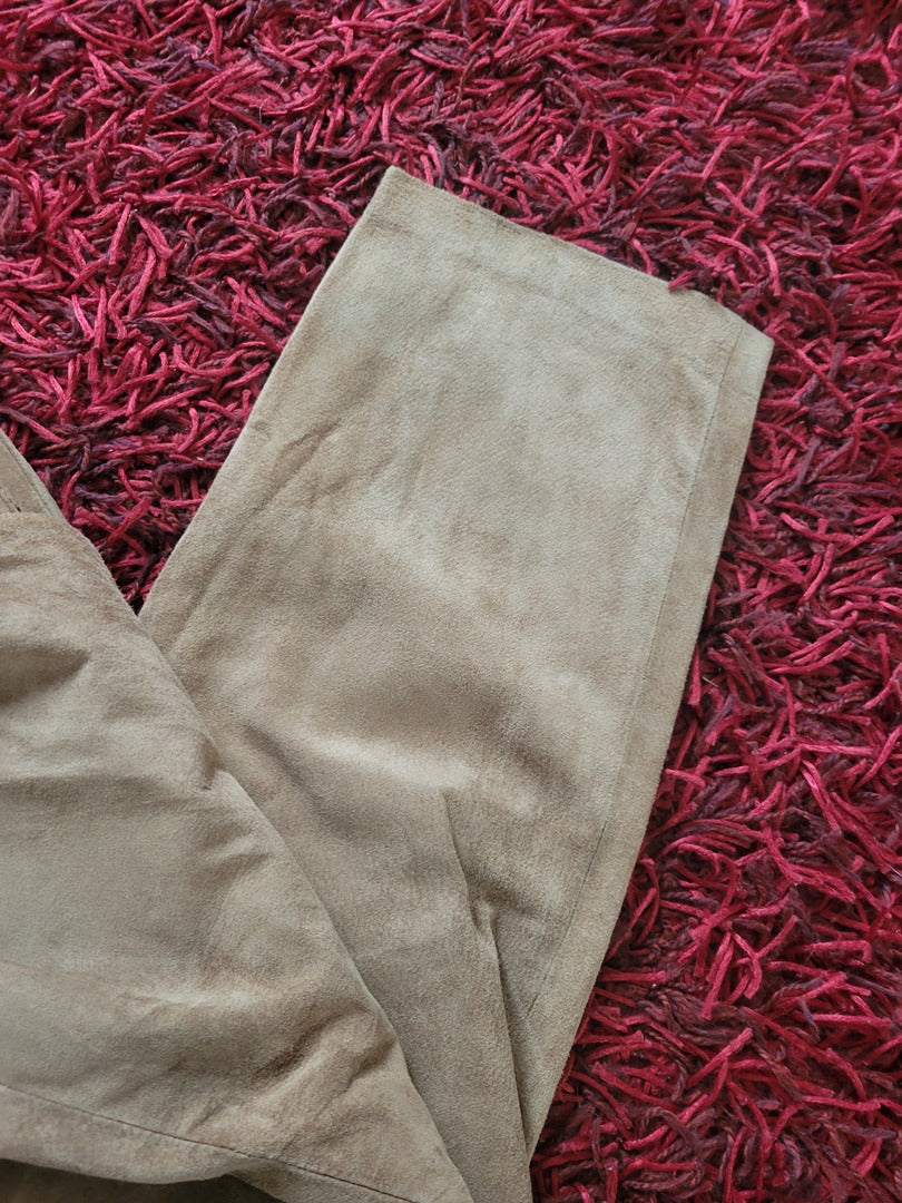 Pantalon en daim Vintage - 36 - beige