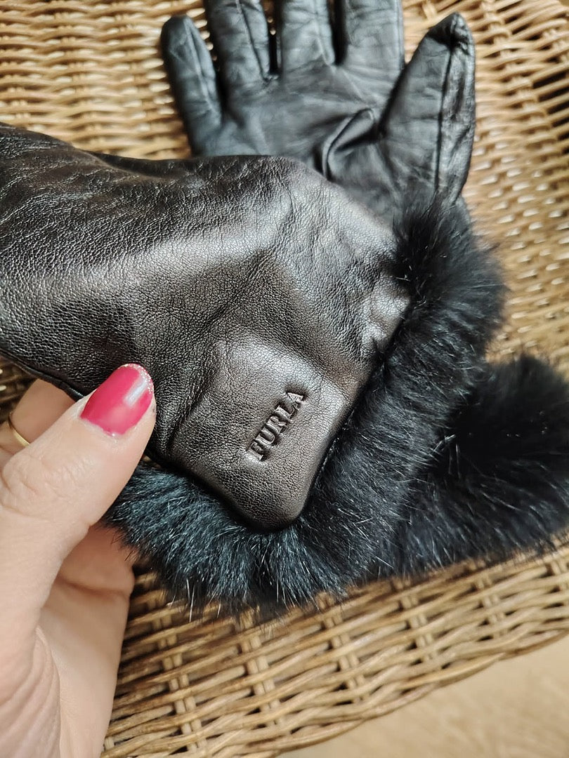Gants Furla - 7 1/2 - Noir - État : Excellent
