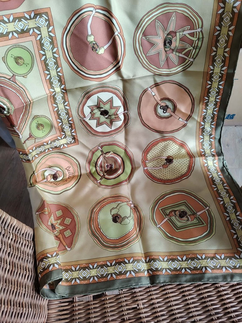 Carré Hermès Belles du Mexique - 90 x 90 cm - Vert - État : Excellent