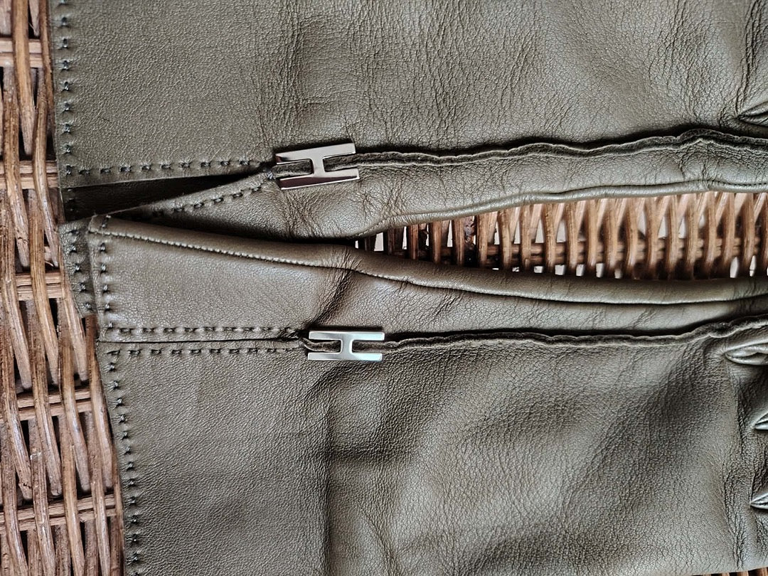 Gants Hermès - 7 - Khaki - État : Excellent