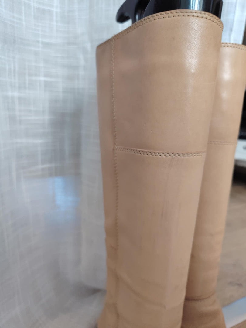 Bottes hautes Vintage - 37 - Beige - État : Bon