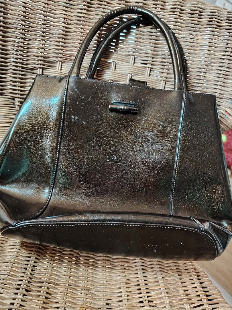 Sac à main Longchamp Roseau - Taille unique - Marron - État : Excellent