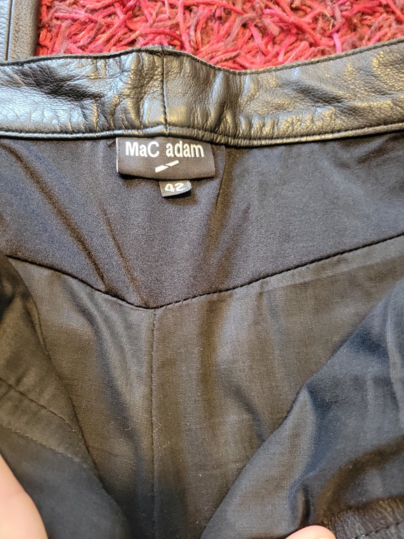 Pantalon en cuir Mac Adam - 42 - noir - Vintage