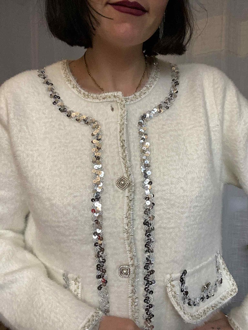 Gilet cardigan femme Autre - Crème - État : Excellent