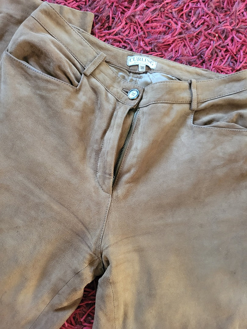 Pantalon Curling Collection - 38 - Marron - État : vintage