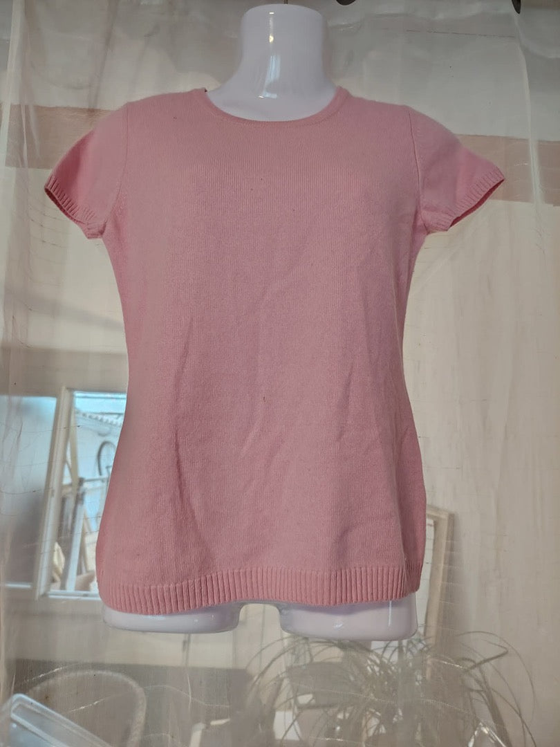 Pull manches courtes Cachemire - M - Rose - État : Excellent