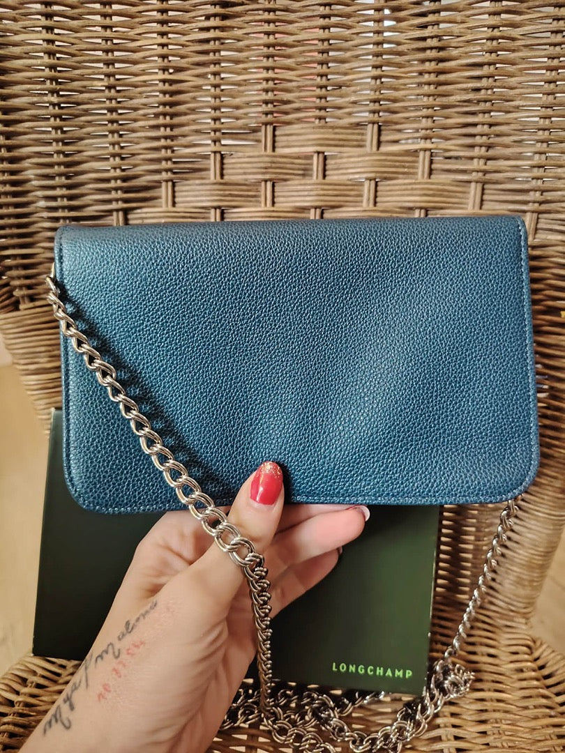 Sac bandoulière Longchamp - Taille unique - Bleu - État : Excellent