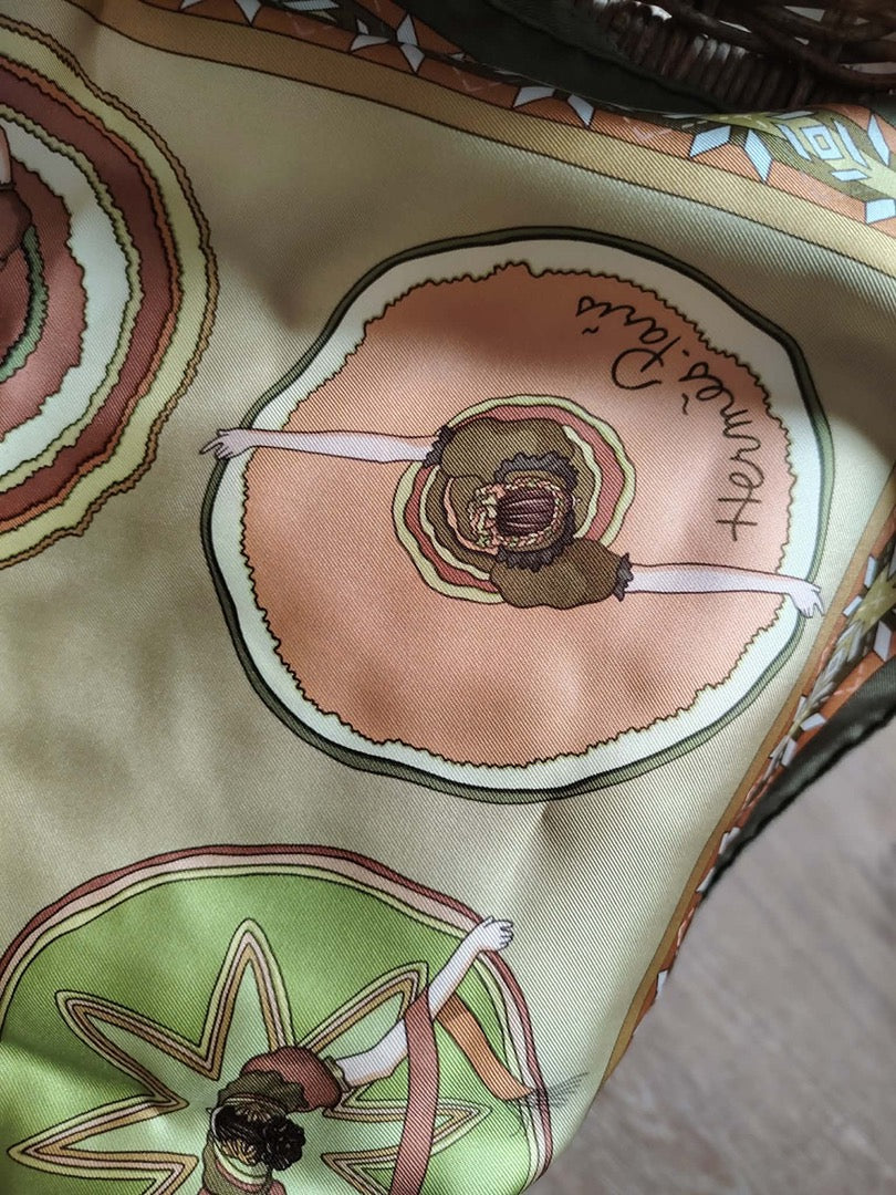 Carré Hermès Belles du Mexique - 90 x 90 cm - Vert - État : Excellent