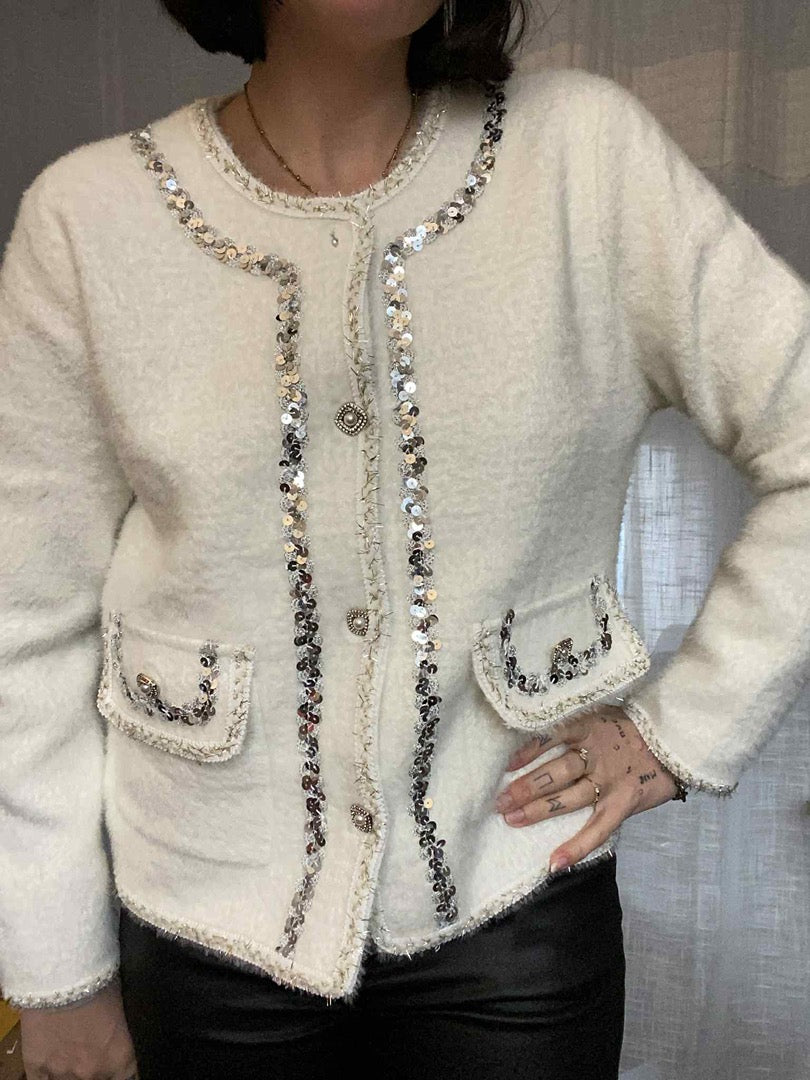 Gilet cardigan femme Autre - Crème - État : Excellent