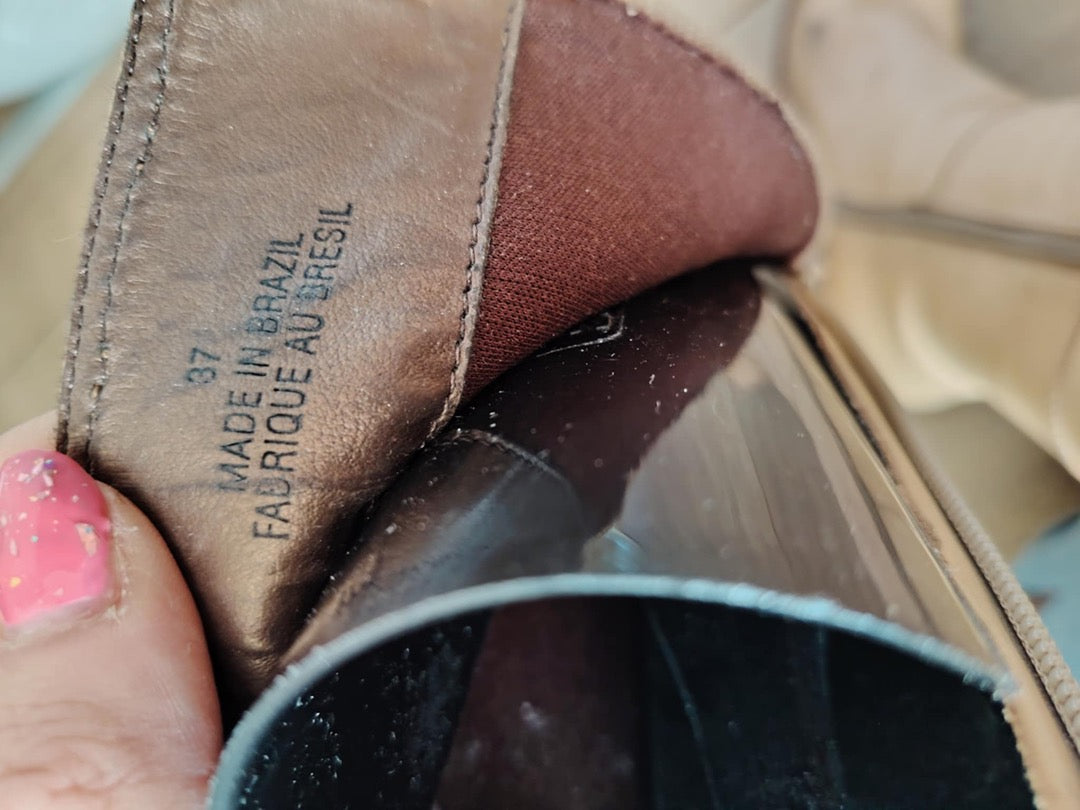 Bottes hautes Vintage - 37 - Beige - État : Bon