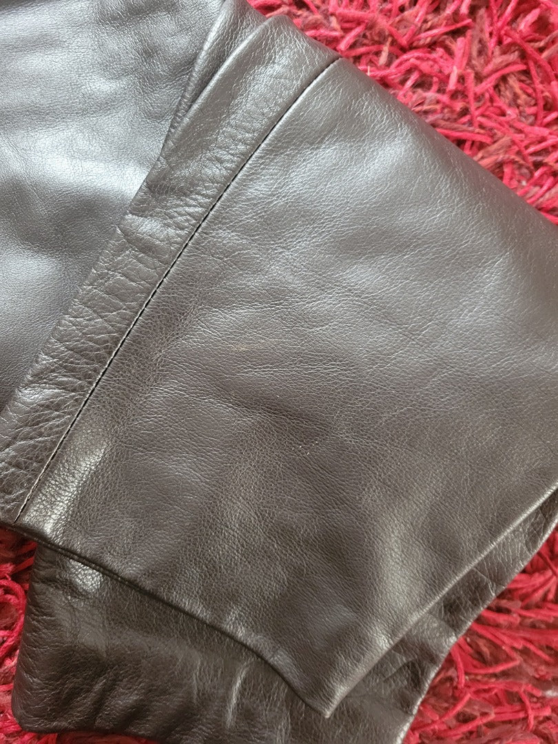 Pantalon en cuir Chevignon vintage - 36 - Marron -