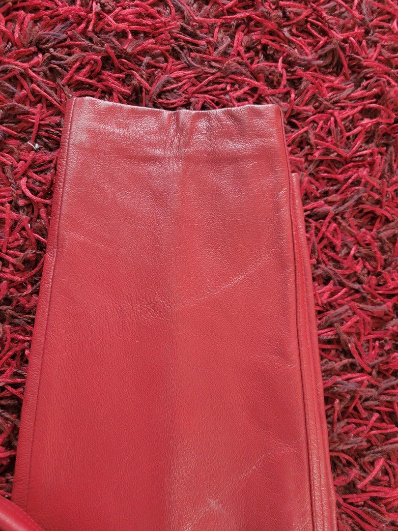 Pantalon cuir rouge vintage - 36 Rouge -