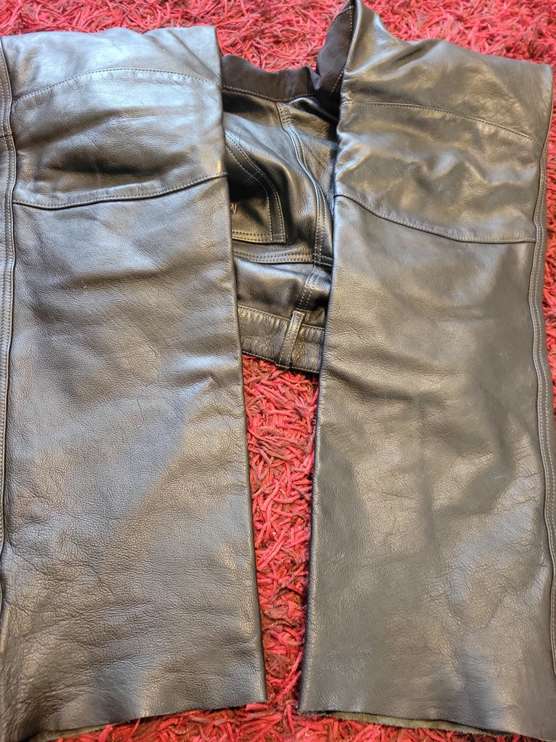 Pantalon en cuir Mac Adam - 42 - noir - Vintage