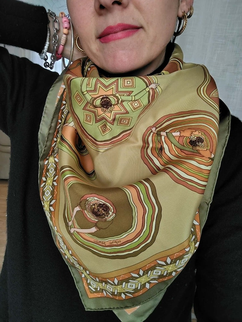 Carré Hermès Belles du Mexique - 90 x 90 cm - Vert - État : Excellent