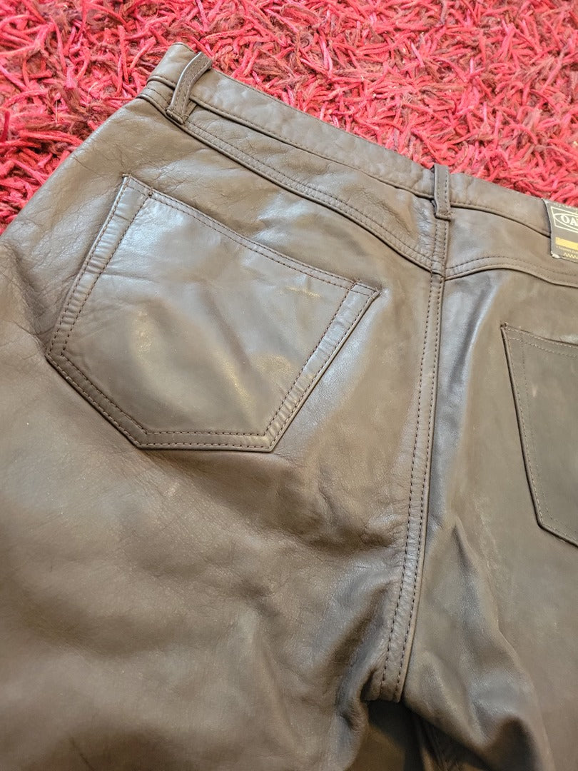 Pantalon en cuir Oakwood - 44 - Marron - Vintage