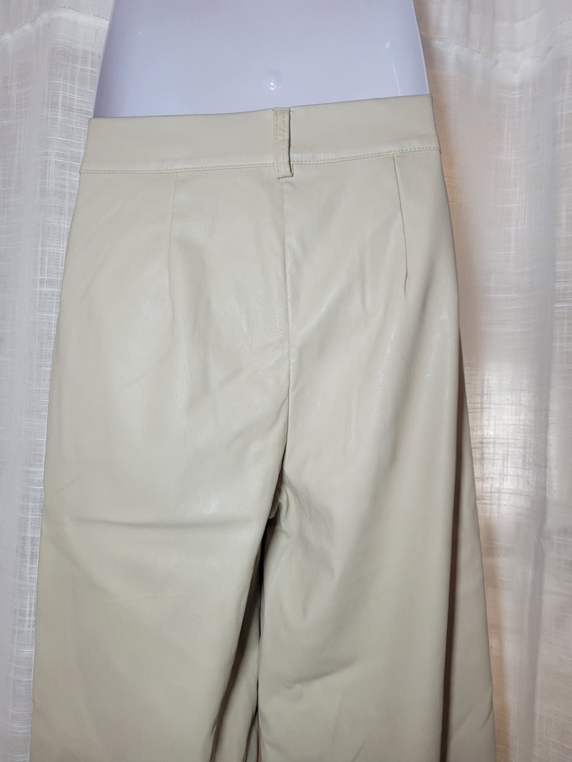Pantalon en simili cuir - 34 - Crème - État : Excellent
