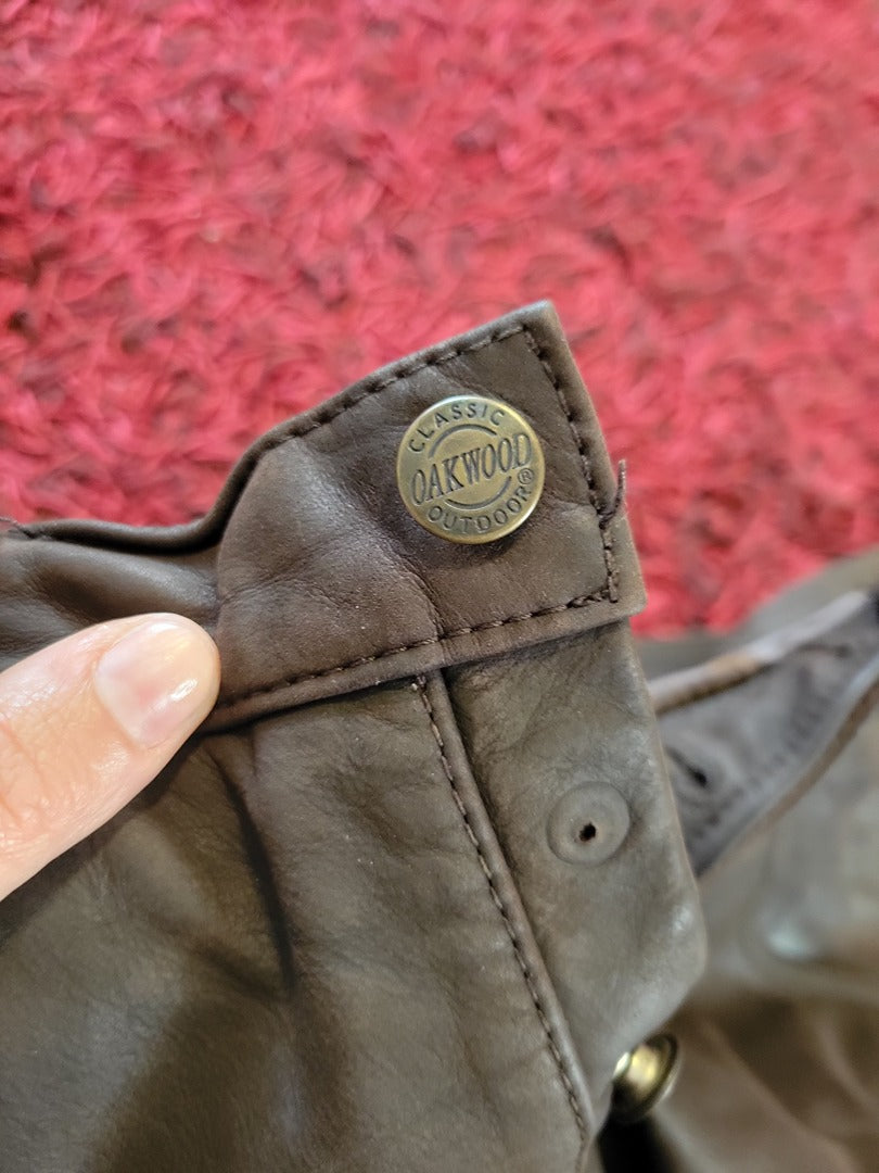 Pantalon en cuir Oakwood - 44 - Marron - Vintage