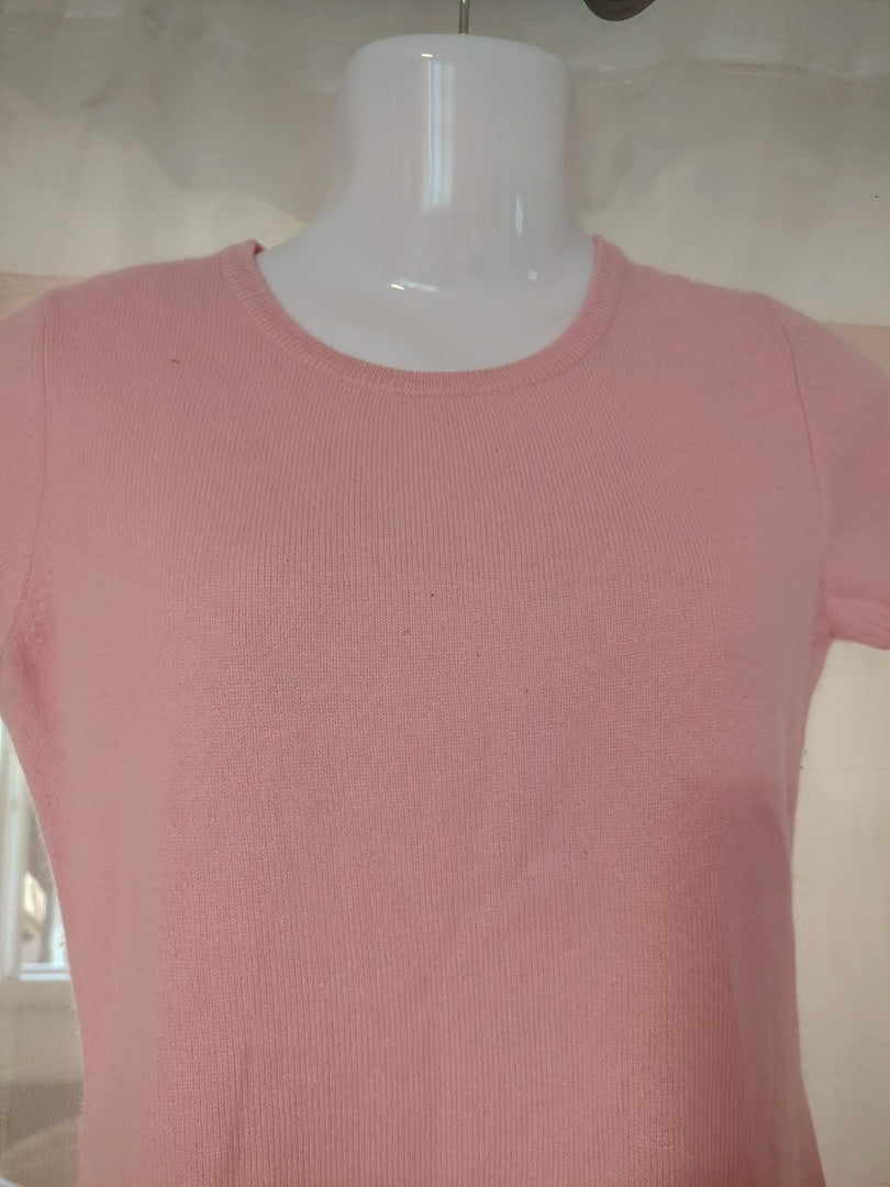 Pull manches courtes Cachemire - M - Rose - État : Excellent