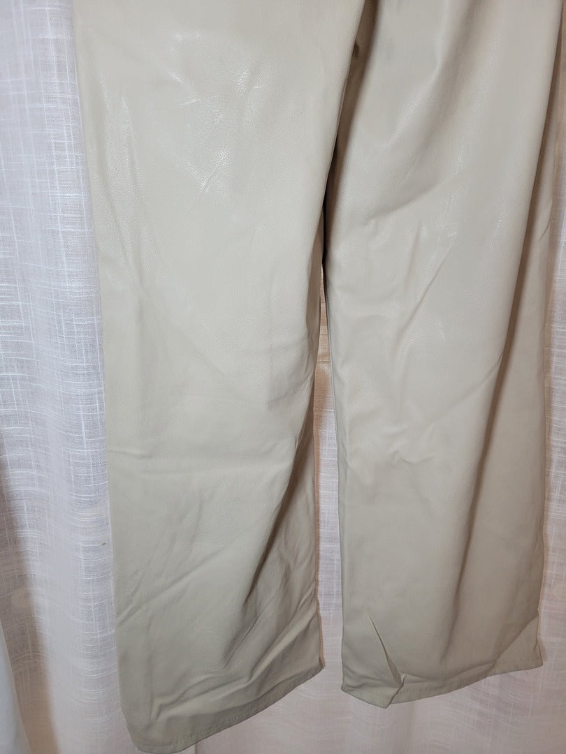 Pantalon en simili cuir - 34 - Crème - État : Excellent