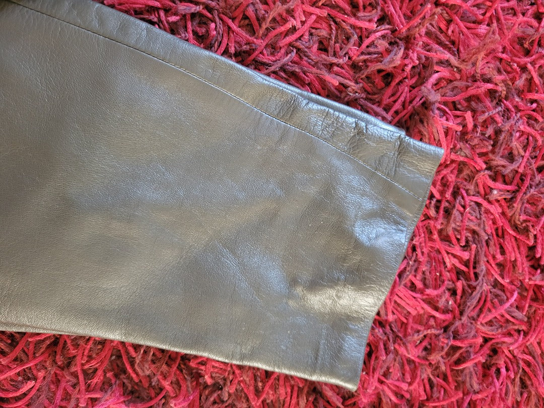 Pantalon en cuir Vintage - 34 - Gris - État : vintage