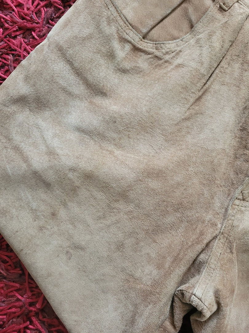 Pantalon en daim Vintage - 36 - beige