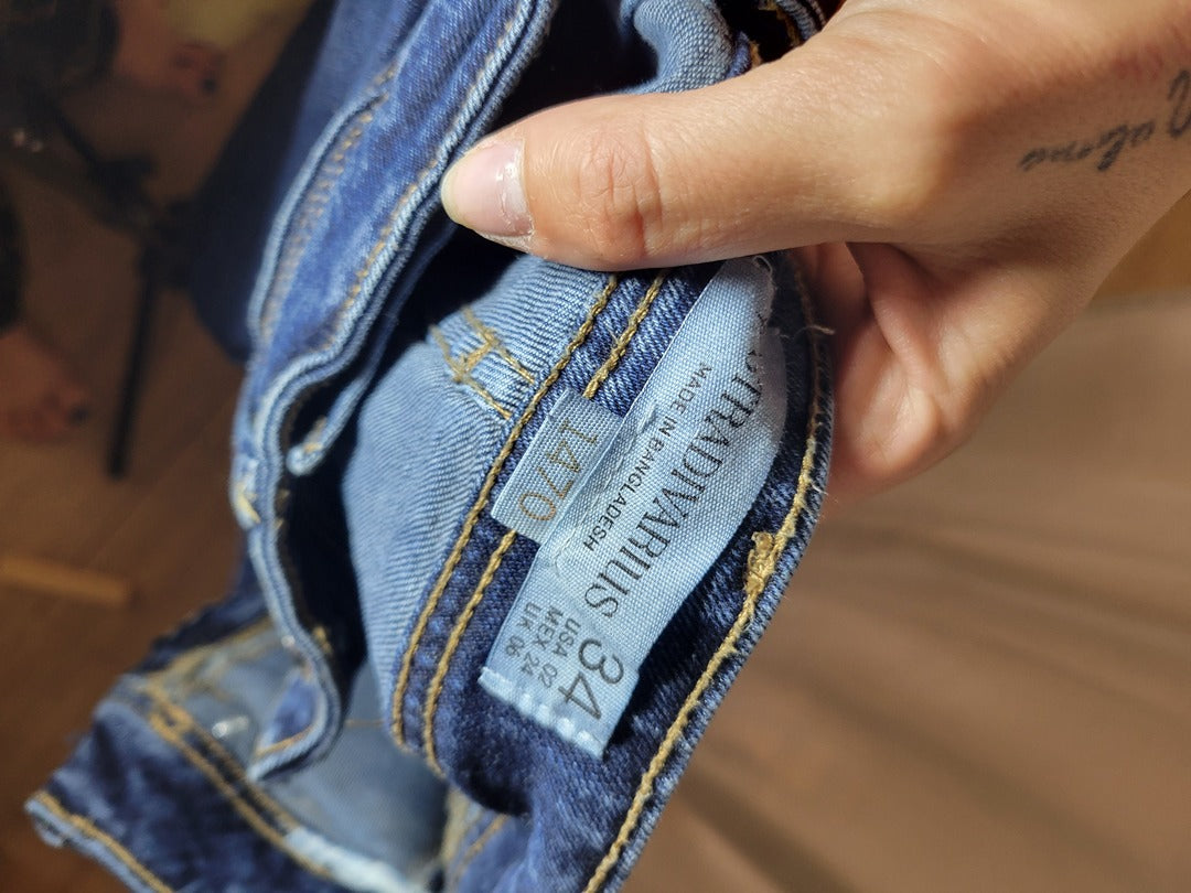 Jean droit Stradivarius - 34 - Bleu - État : Excellent