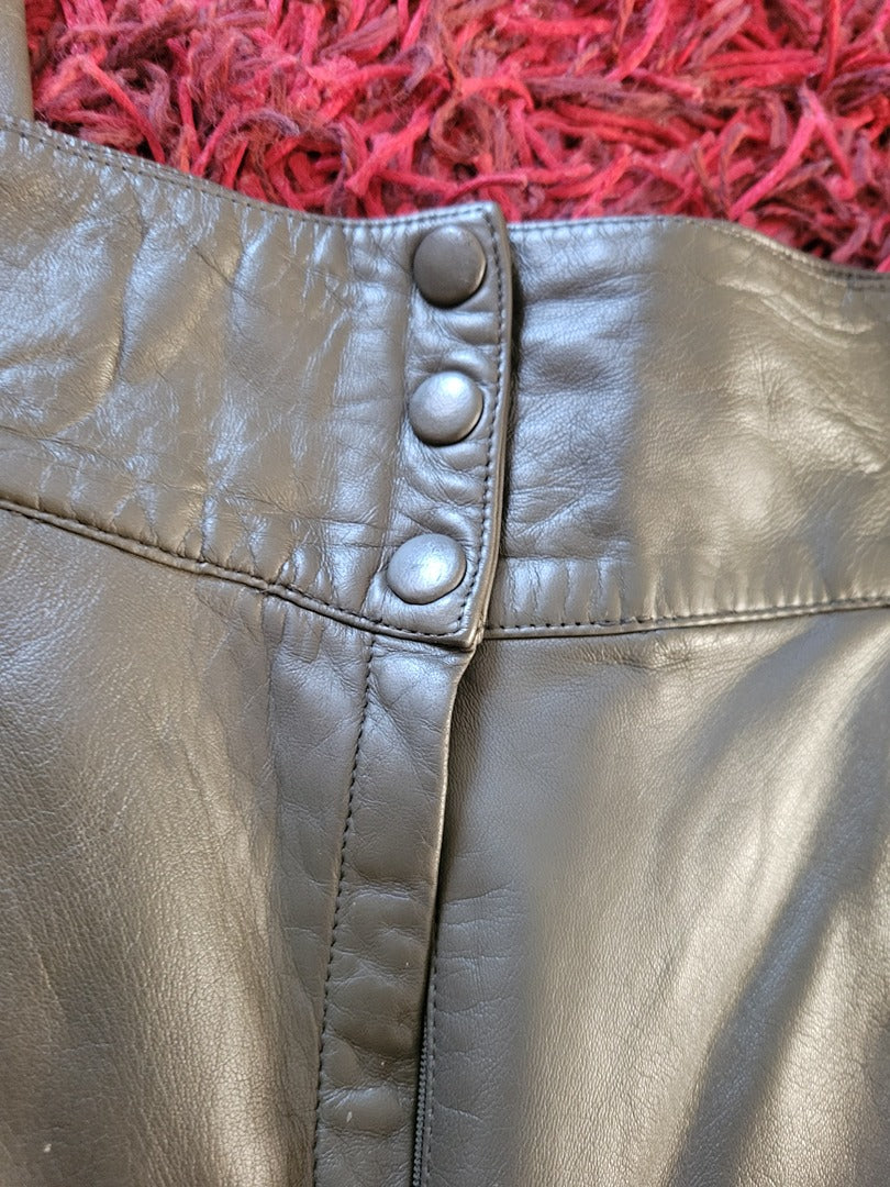 Pantalon en cuir Vintage - 34 - Gris - État : vintage