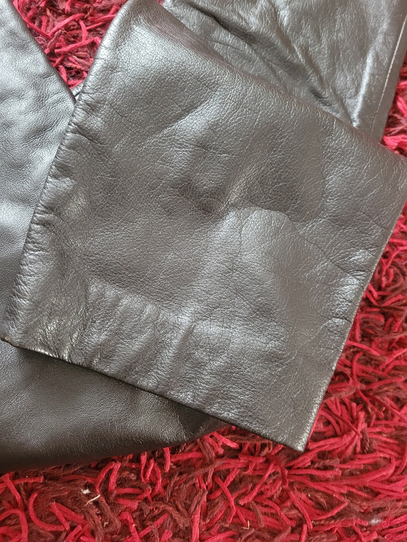 Pantalon en cuir Chevignon vintage - 36 - Marron -