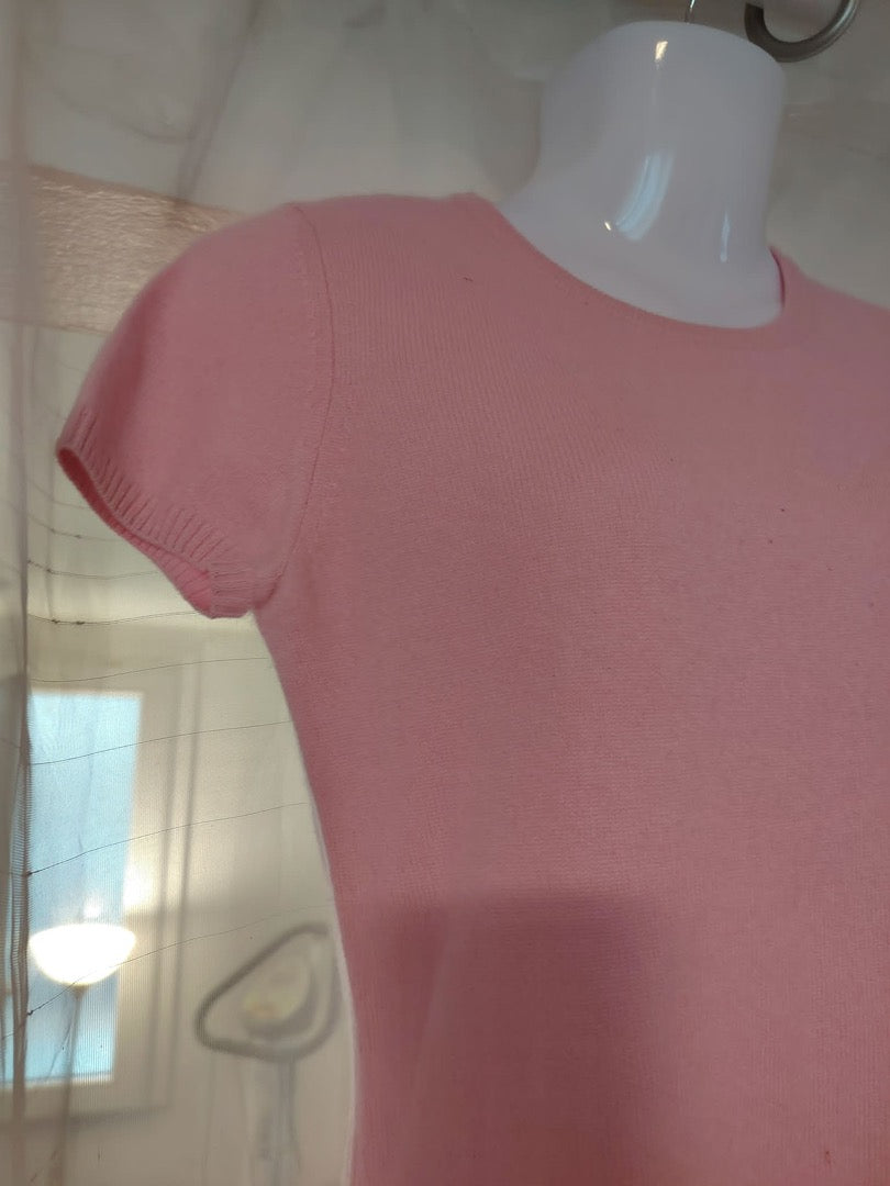 Pull manches courtes Cachemire - M - Rose - État : Excellent