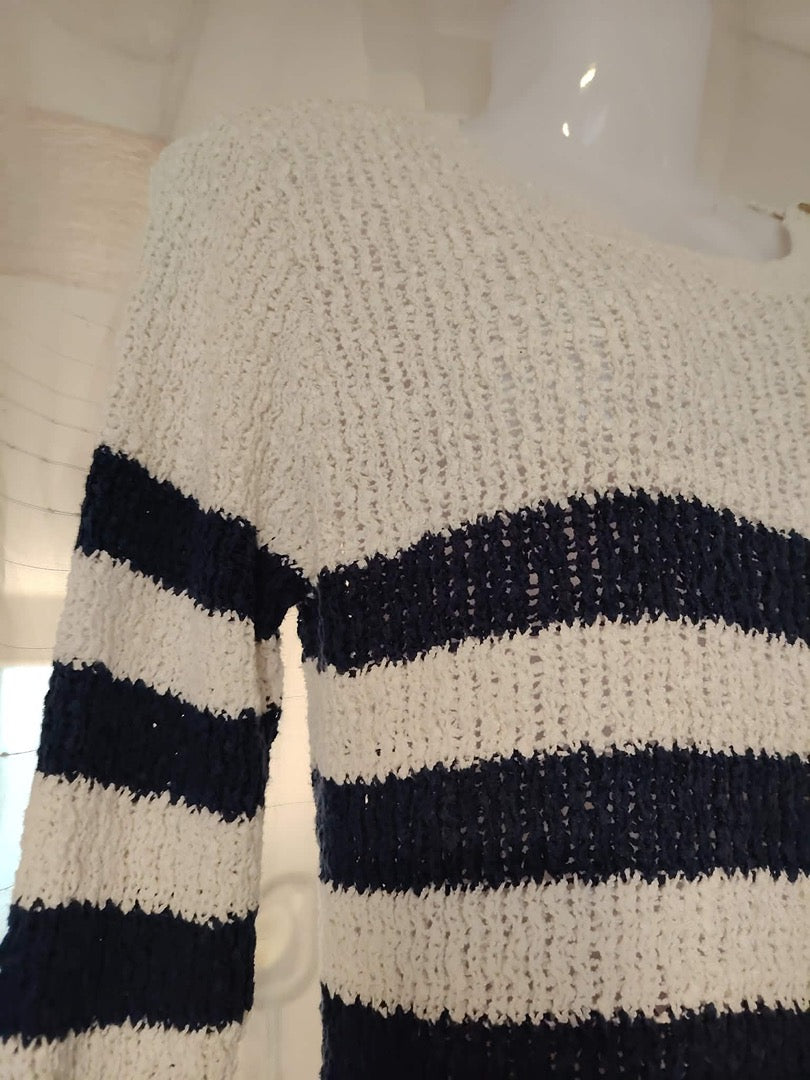 Pull Mango - S - Blanc et Marine - État : Excellent