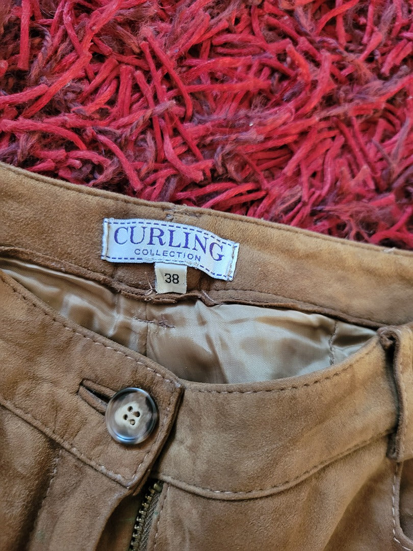 Pantalon Curling Collection - 38 - Marron - État : vintage