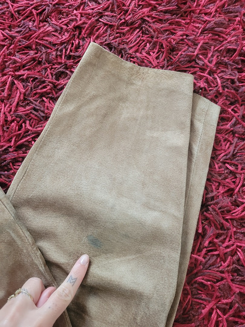 Pantalon en daim Vintage - 36 - beige