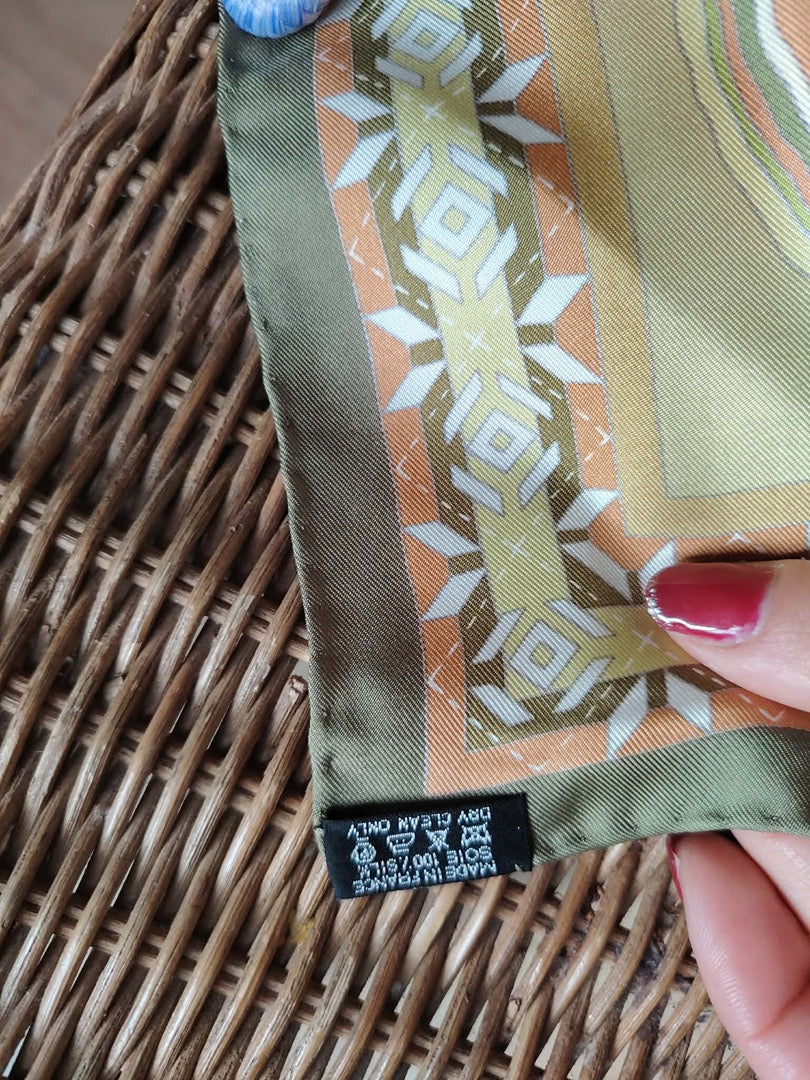 Carré Hermès Belles du Mexique - 90 x 90 cm - Vert - État : Excellent