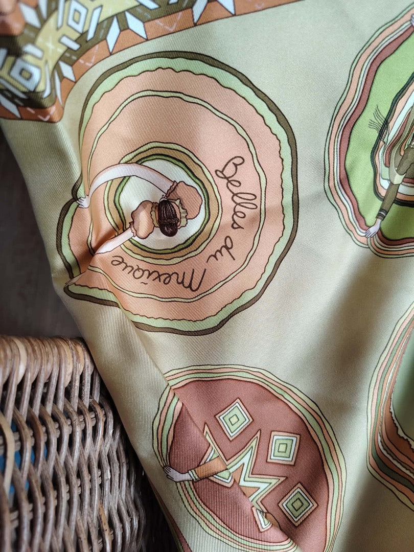 Carré Hermès Belles du Mexique - 90 x 90 cm - Vert - État : Excellent