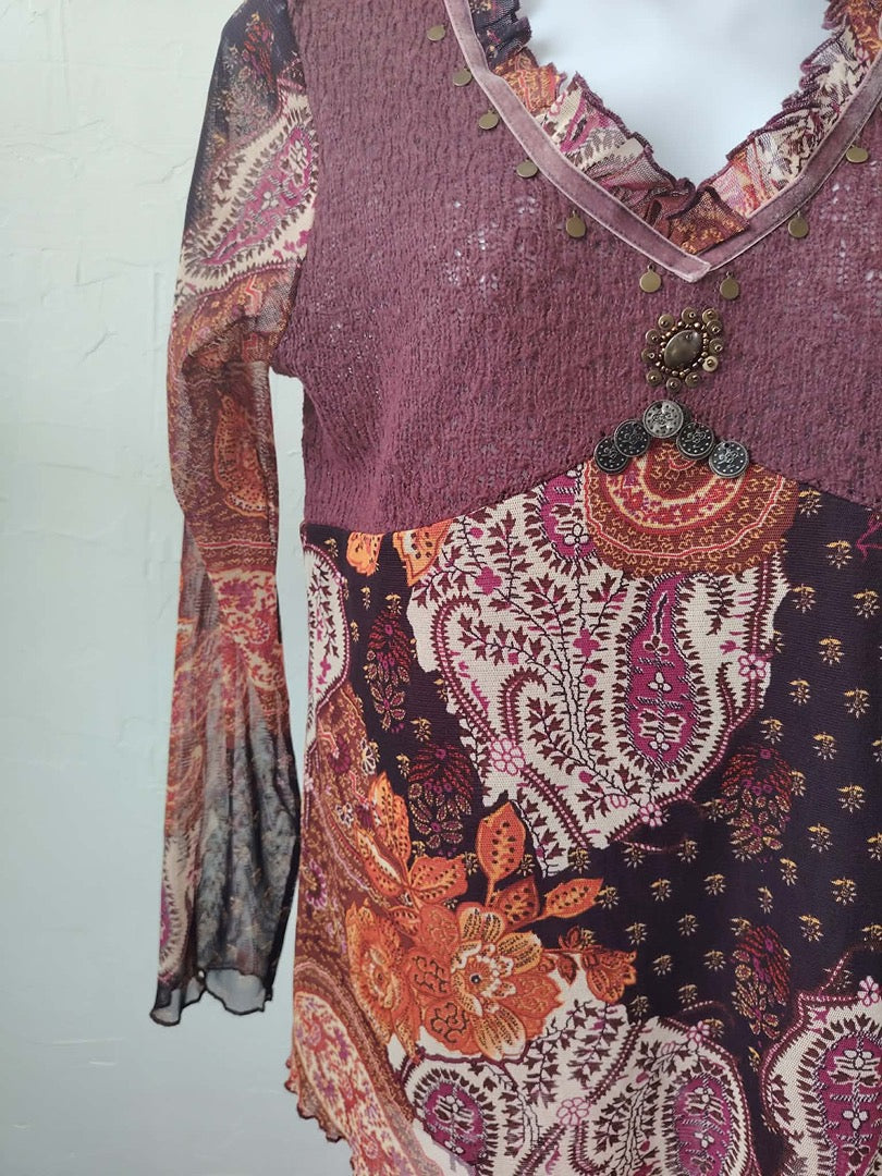 Blouse Jacqueline Riu - L - Bordeaux - État : Excellent