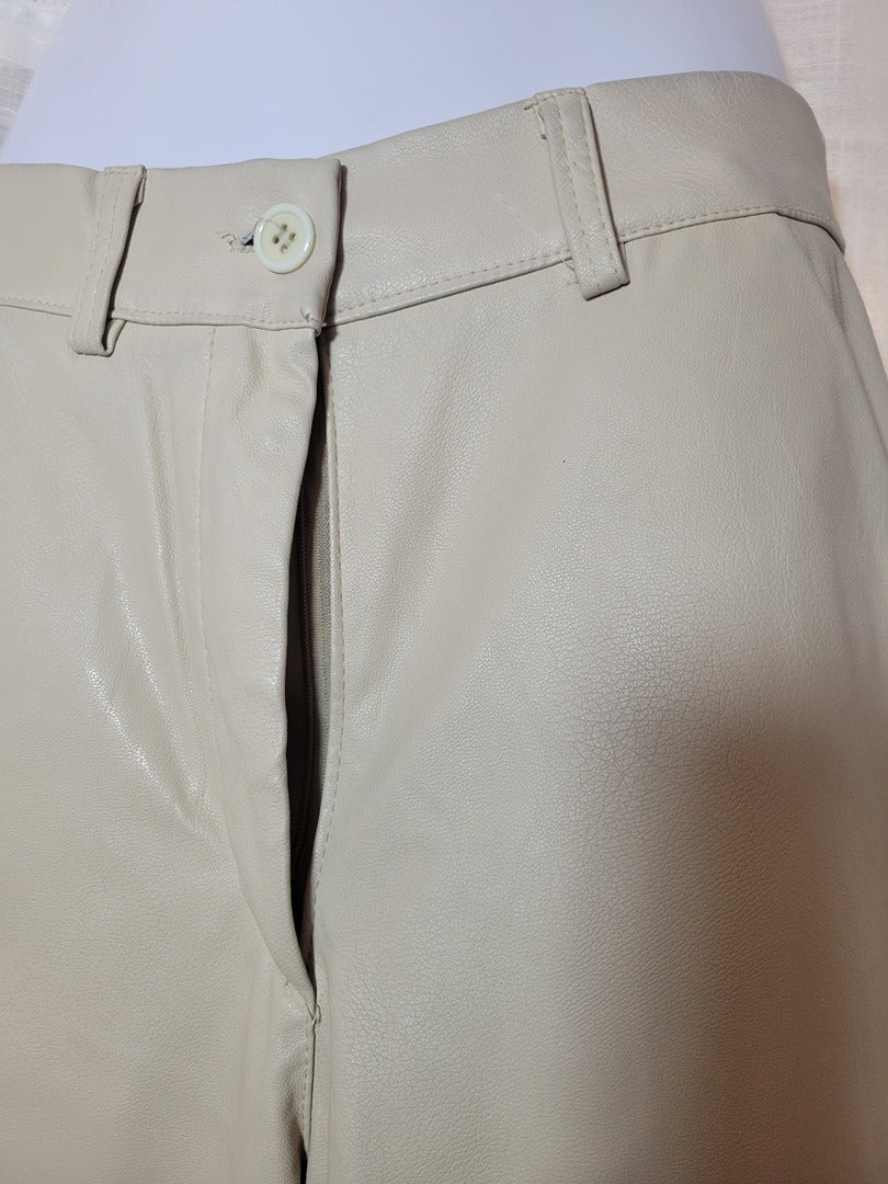 Pantalon en simili cuir - 34 - Crème - État : Excellent