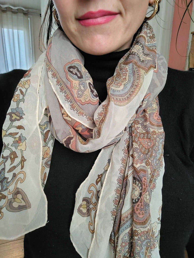Foulard Marina D'este - Taille unique - Beige - État : Excellent