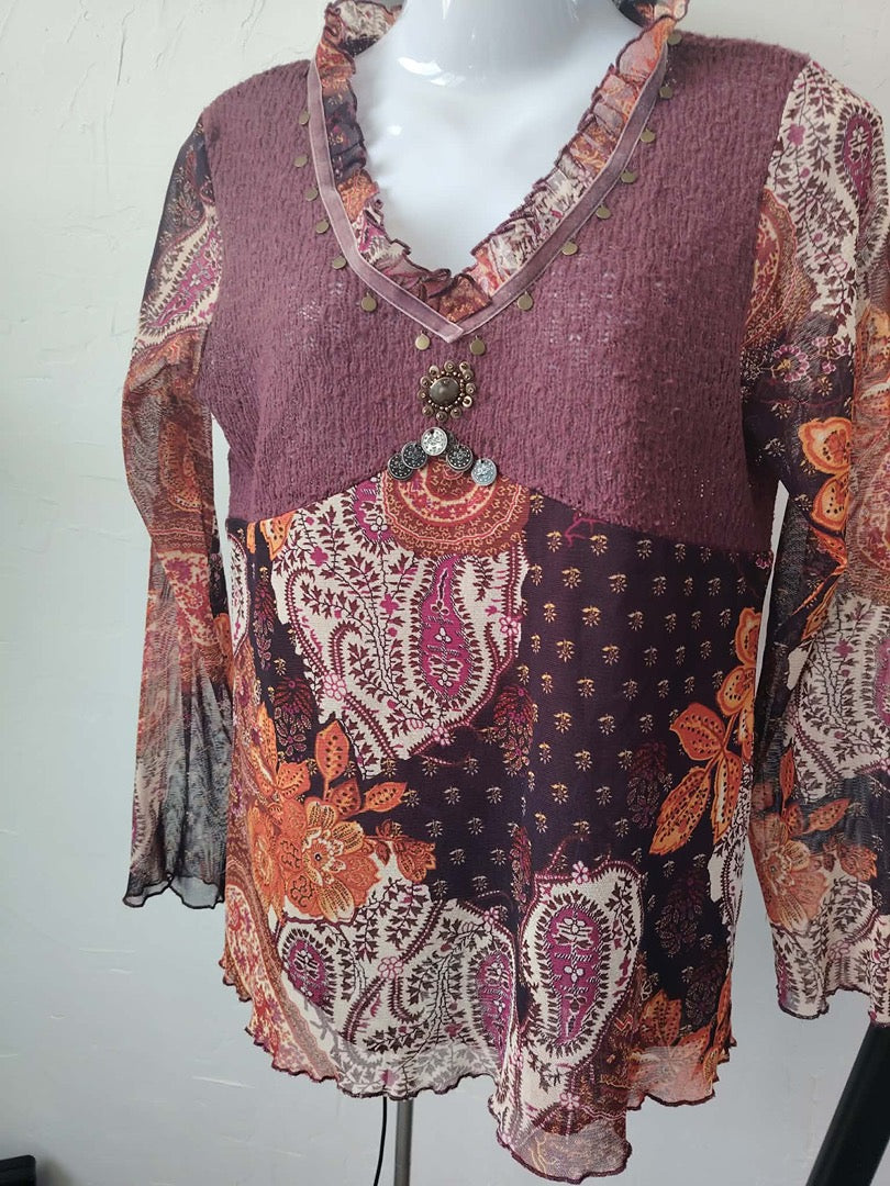 Blouse Jacqueline Riu - L - Bordeaux - État : Excellent