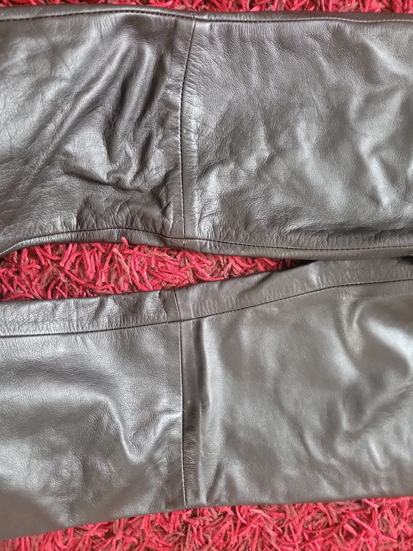 Pantalon en cuir Chevignon vintage - 36 - Marron -